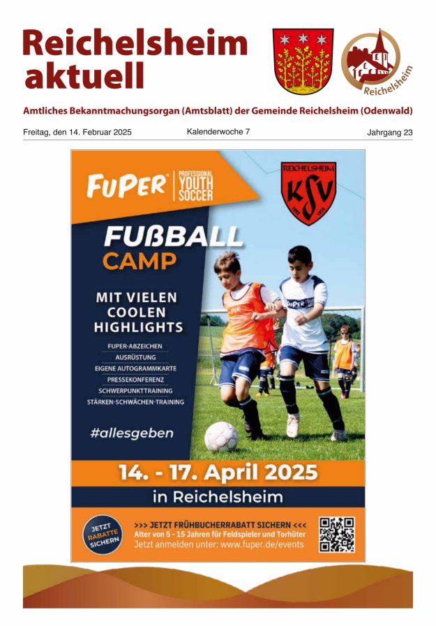 Reichelsheim aktuell - Amtsblatt der Gemeinde Reichelsheim(Odenwald) Titelblatt 07/2025