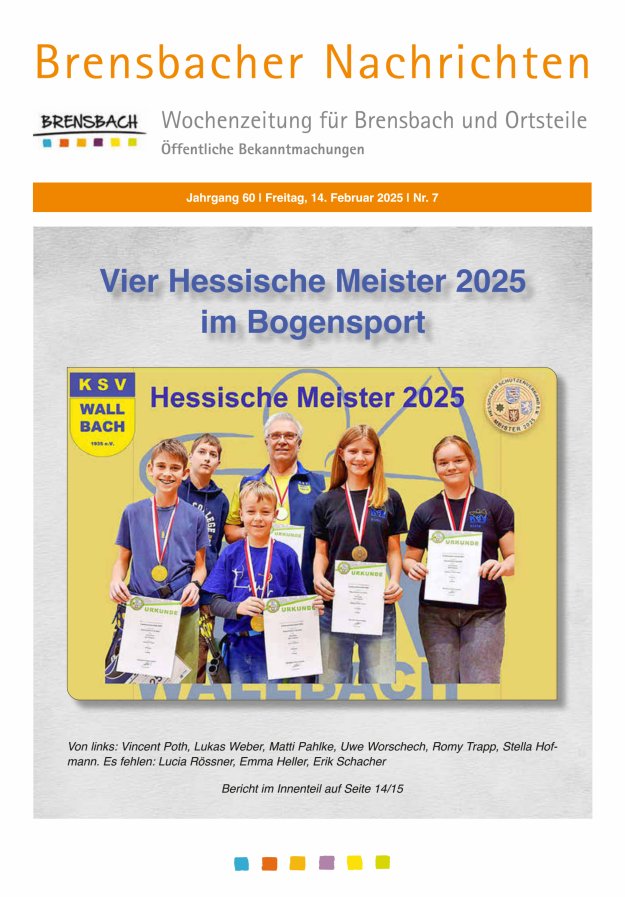 Brensbacher Nachrichten Titelblatt 07/2025
