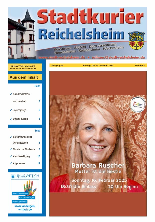 Stadtkurier Reichelsheim Titelblatt 07/2025