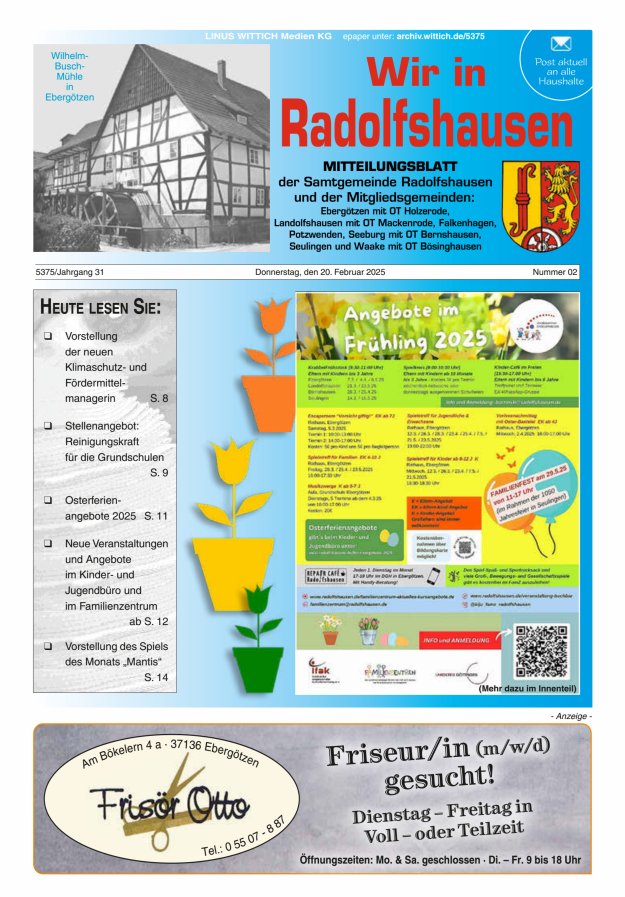 Wir in Radolfshausen Titelblatt 02/2025
