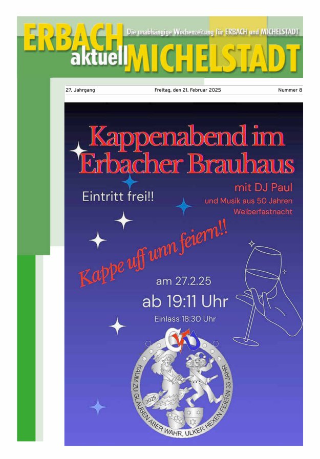 Erbach-Michelstadt aktuell Titelblatt 08/2025