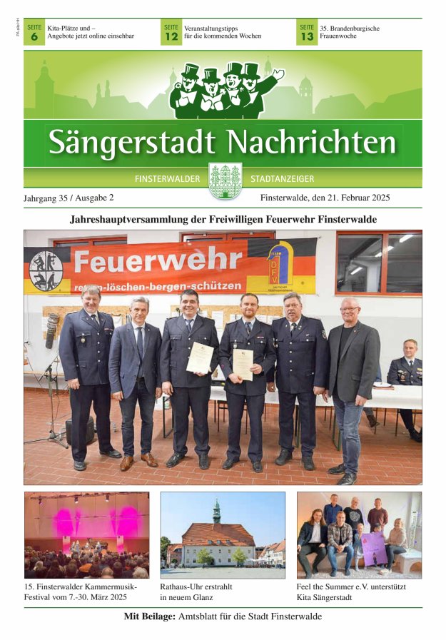 Sängerstadt Nachrichten  Titelblatt 02/2025