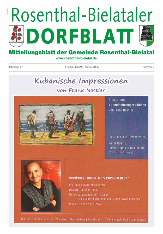 Rosenthal-Bielataler Dorfblatt Titelblatt 02/2025