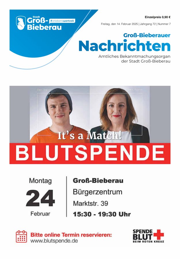 Groß-Bieberauer Nachrichten Titelblatt 07/2025