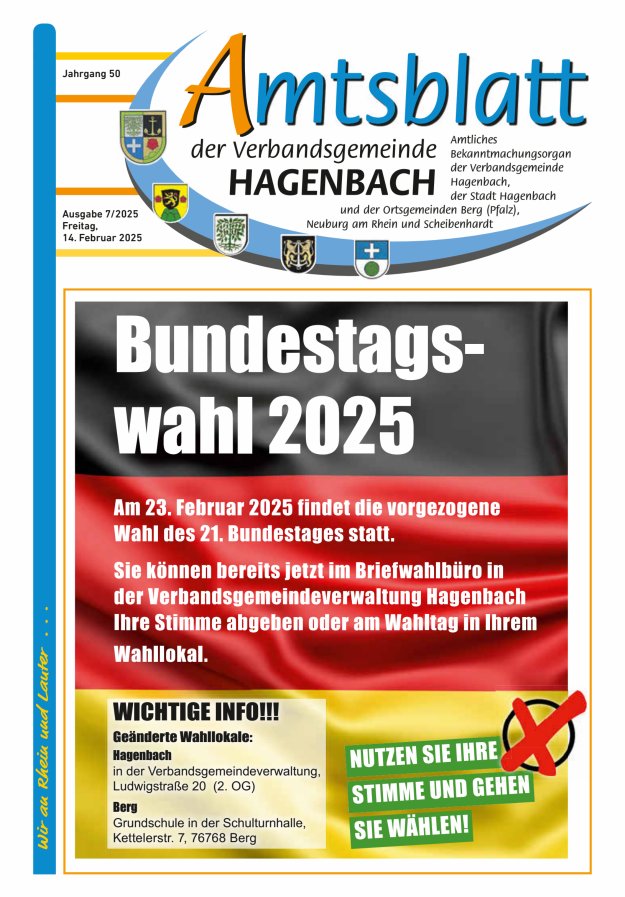 Amtsblatt der VG Hagenbach Titelblatt 07/2025