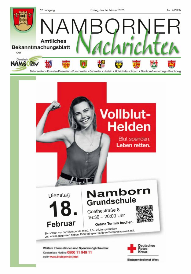 Namborner Nachrichten Titelblatt 07/2025