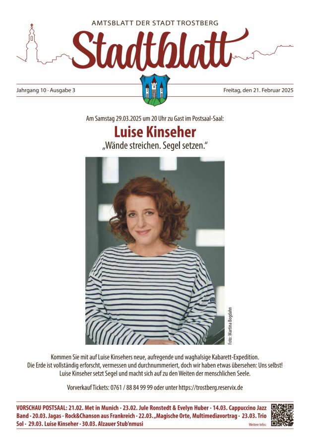 Stadtblatt Trostberg an der Alz Titelblatt 02/2025