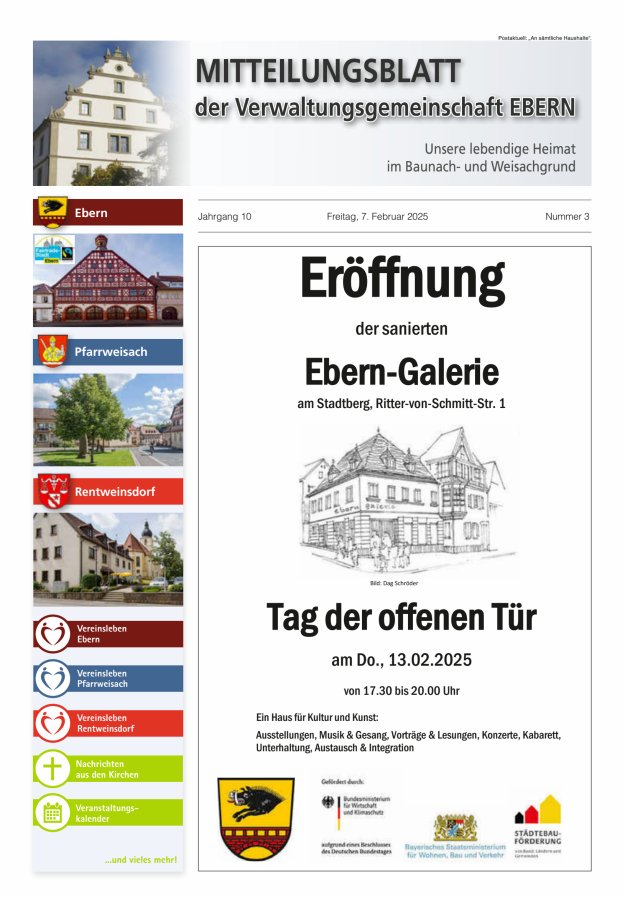 Mitteilungsblatt der Verwaltungsgemeinschaft Ebern Titelblatt 03/2025