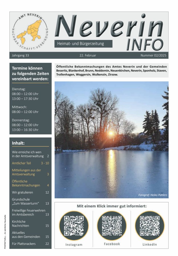 Neverin INFO Titelblatt 02/2025