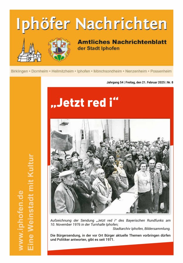 Iphöfer Nachrichten Titelblatt 08/2025