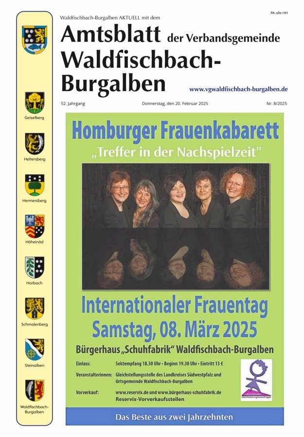 Amtsblatt der Verbandsgemeinde Waldfischbach-Burgalben Titelblatt 08/2025