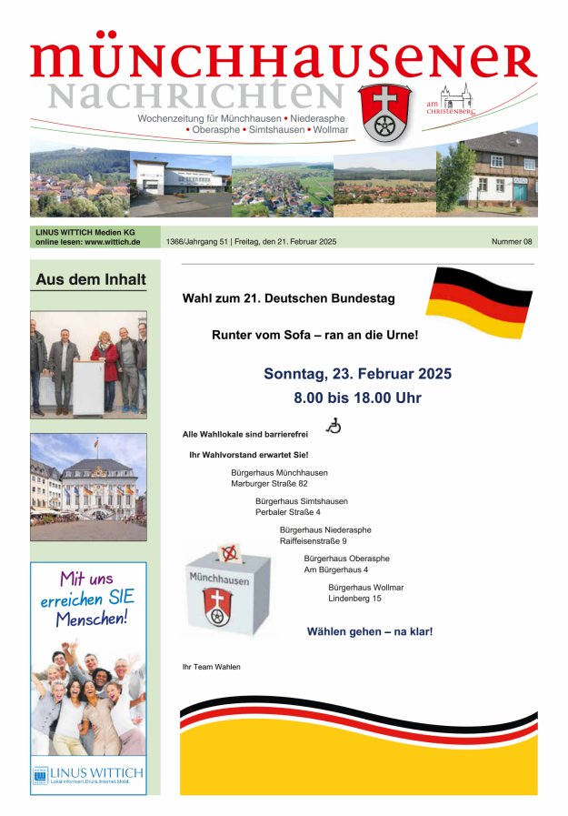 Münchhausener Nachrichten Titelblatt 08/2025