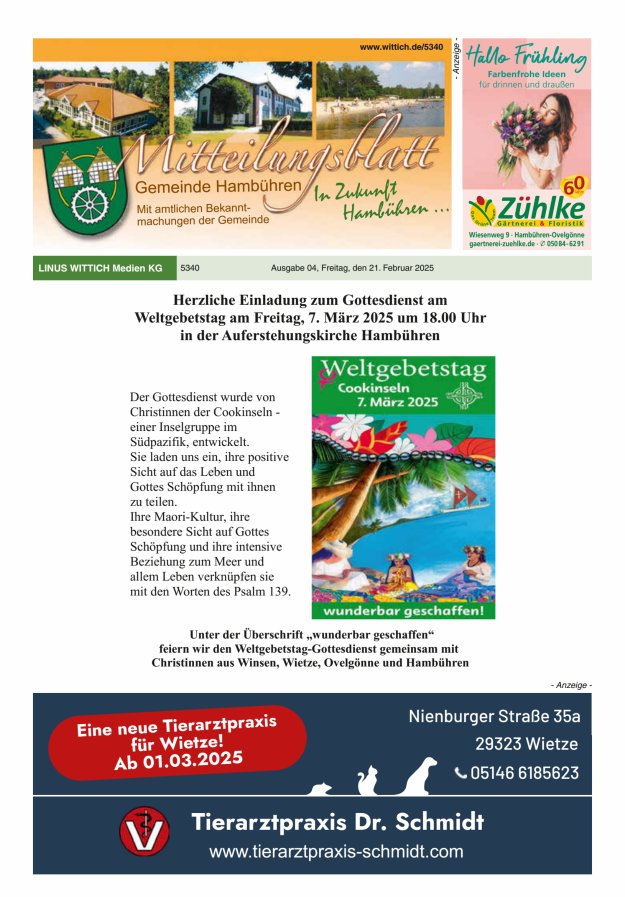 Mitteilungsblatt der Gemeinde Hambühren Titelblatt 04/2025