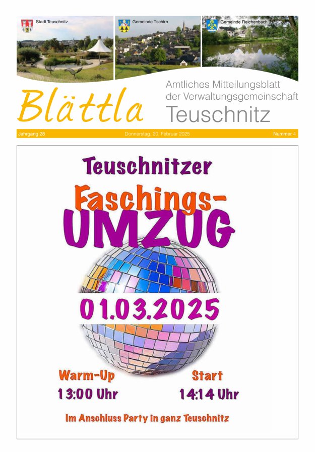VG-Nachrichten Teuschnitz Titelblatt 04/2025