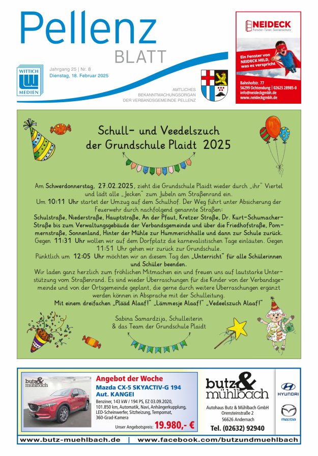 Pellenzblatt Titelblatt 08/2025