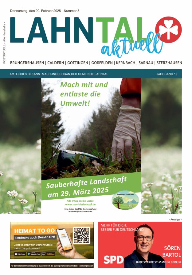 Amtliches Bekanntmachungsorgan der Gemeinde Lahntal Titelblatt 08/2025