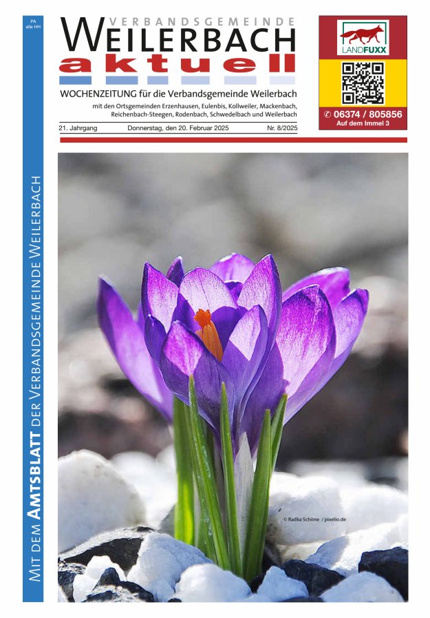 Verbandsgemeinde Weilerbach aktuell Titelblatt 08/2025