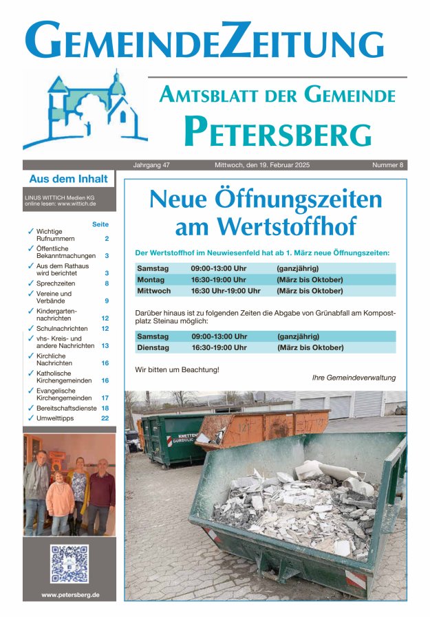 Amtsblatt Blickpunkt Petersberg Titelblatt 08/2025