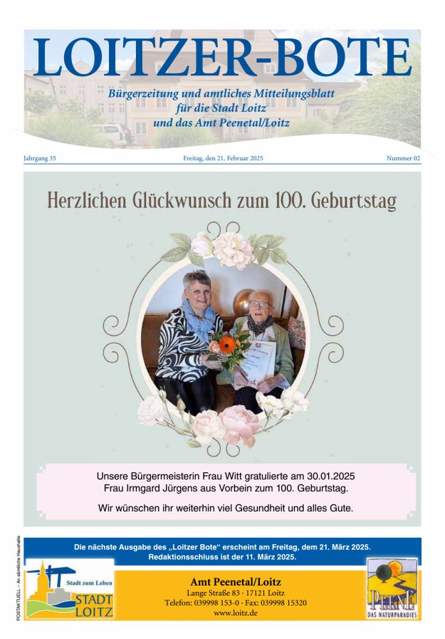 Loitzer Bote Titelblatt 02/2025