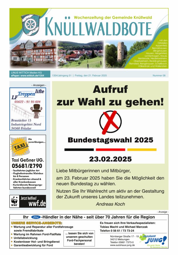 Knüllwaldbote Titelblatt 08/2025