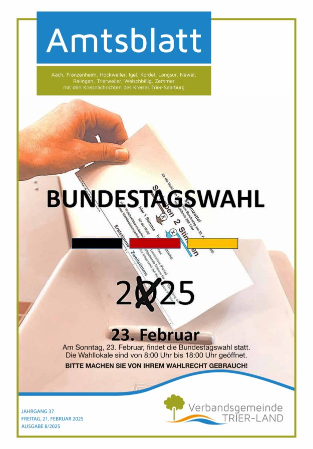 Amtsblatt VG Trier-Land Titelblatt 08/2025