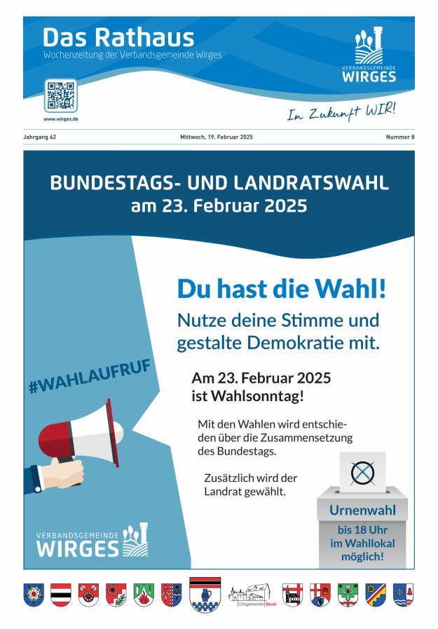 Das Rathaus - Informationen für die Bürger in der VG Wirges Titelblatt 08/2025