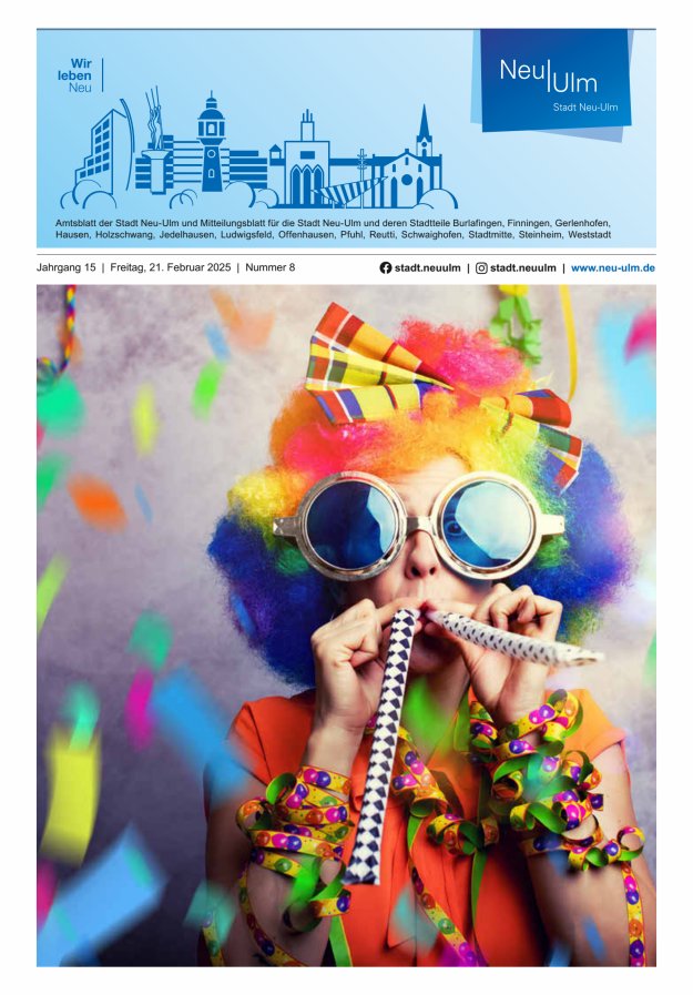 Amtsblatt der Stadt Neu-Ulm und Mitteilungsblatt für die Stadt Neu-Ulm Titelblatt 08/2025