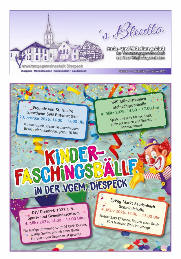 Amts- und Mitteilungsblatt VGem Diespeck Titelblatt 08/2025