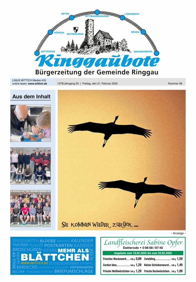 Ringgaubote Titelblatt 08/2025