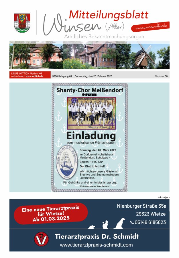 Mitteilungsblatt der Gemeinde Winsen Titelblatt 08/2025
