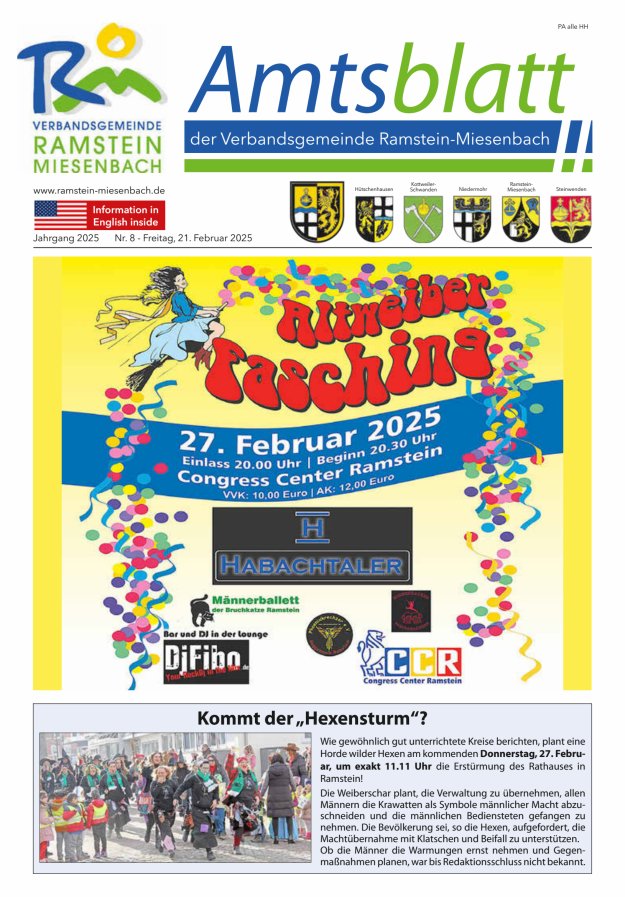 Amtsblatt VG Ramstein-Miesenbach Titelblatt 08/2025