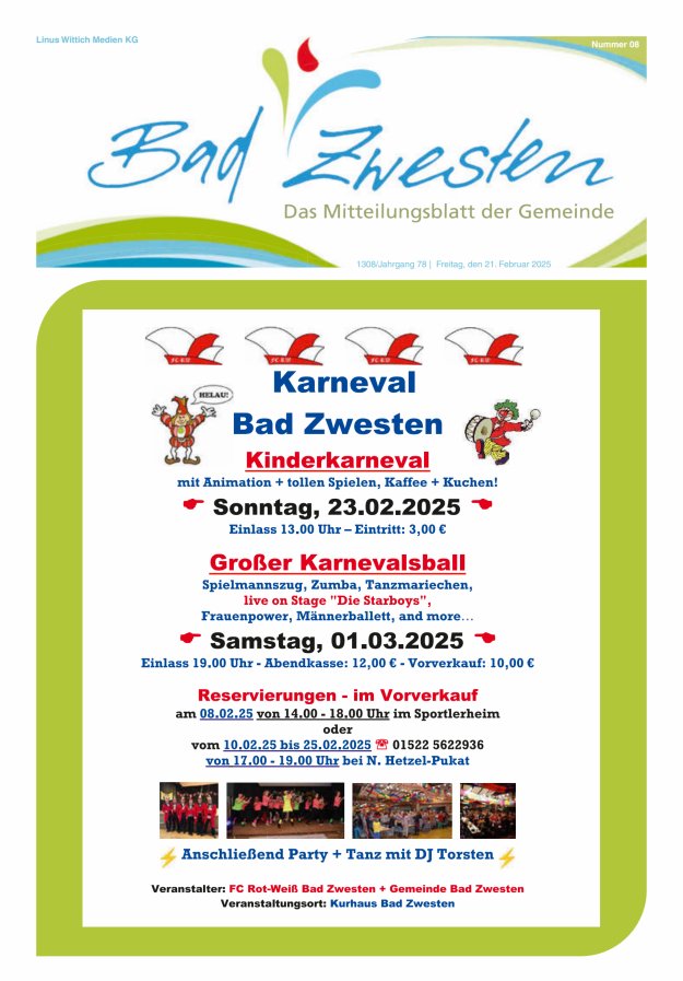 Heimatzeitung Bad Zwesten Titelblatt 08/2025
