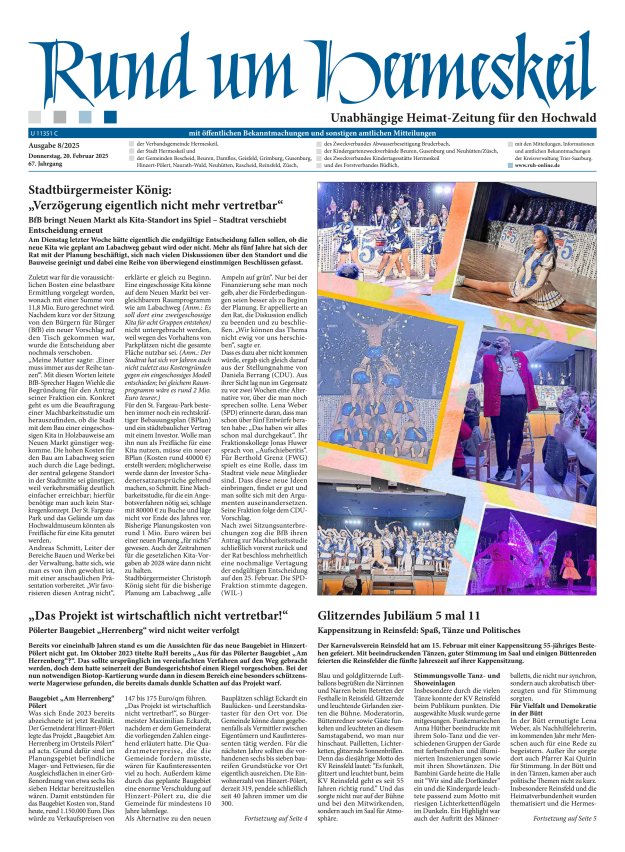 Rund um Hermeskeil Titelblatt 08/2025