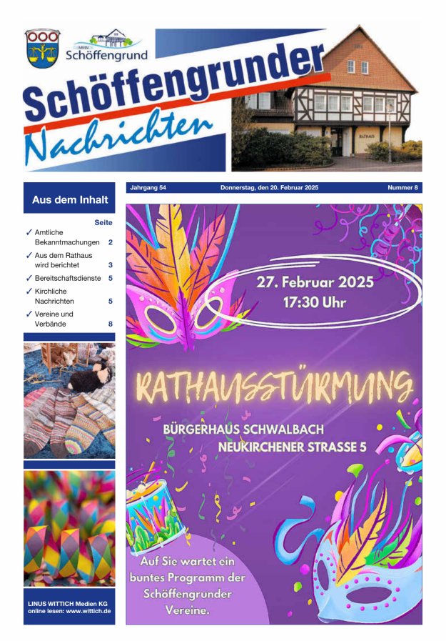 Schöffengrunder Nachrichten Titelblatt 08/2025