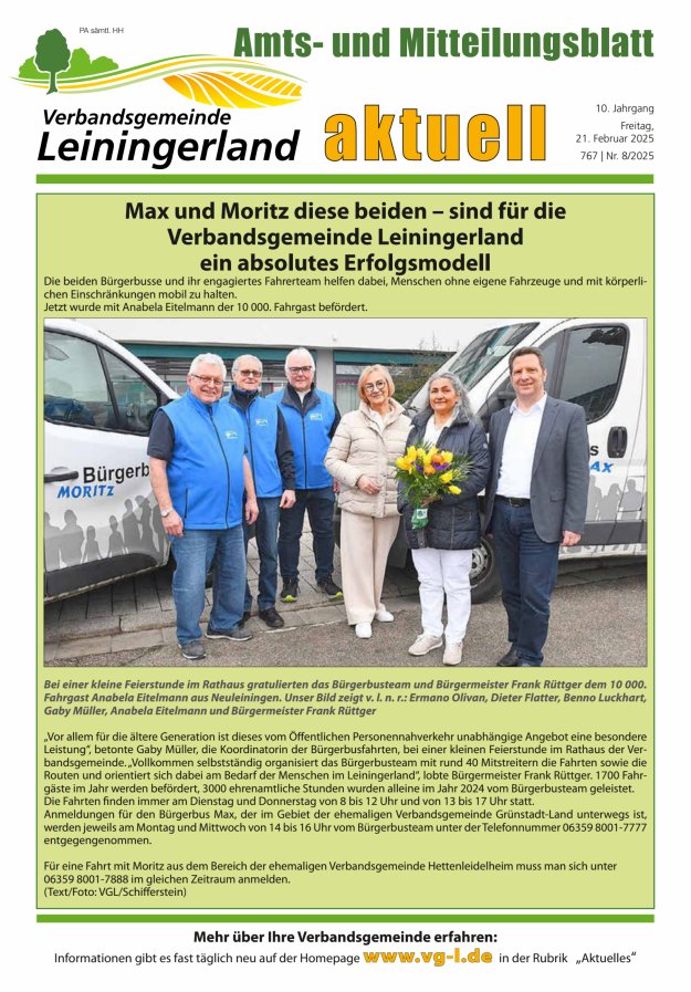 VG Leiningerland aktuell Titelblatt 08/2025