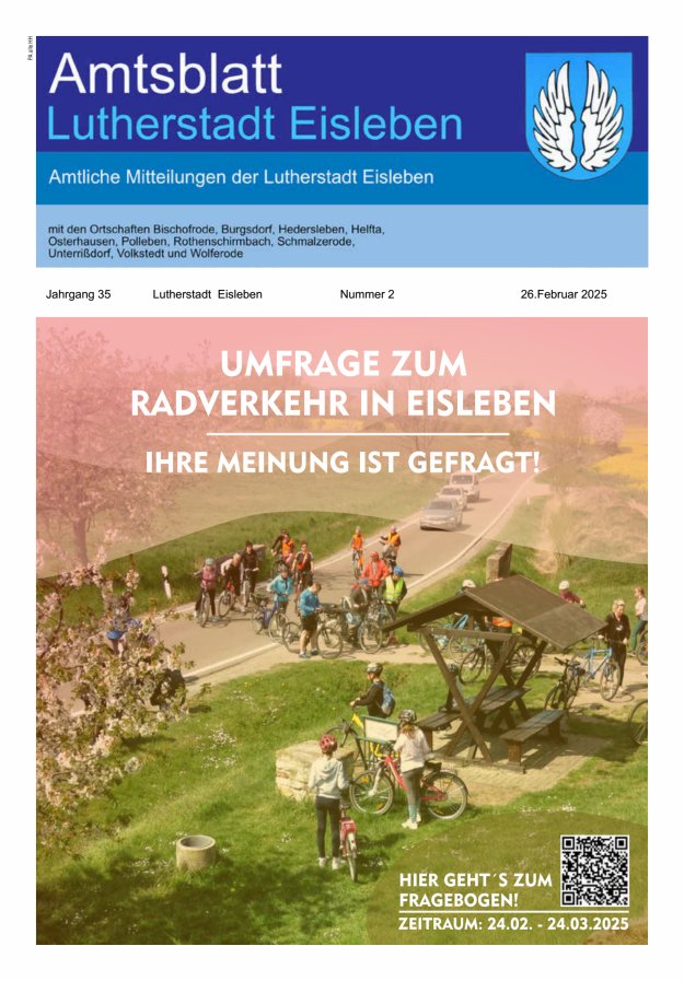 Amtsblatt Lutherstadt Eisleben – Amtliches Mitteilungsblatt der Lutherstadt Eisleben Titelblatt 02/2025