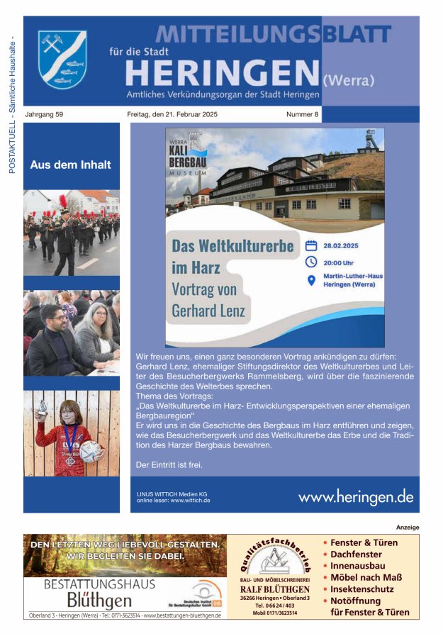 Mitteilungsblatt Heringen Titelblatt 08/2025