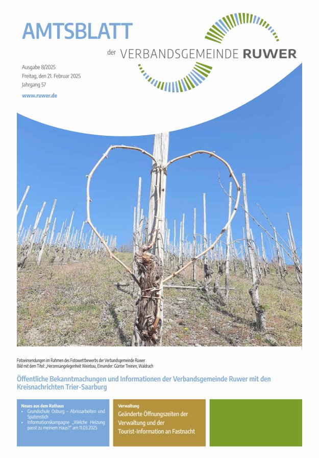 Amtsblatt VG Ruwer Titelblatt 08/2025