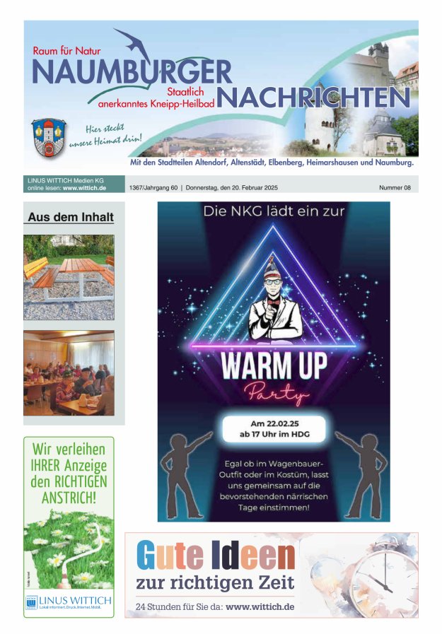 Naumburger Nachrichten Titelblatt 08/2025