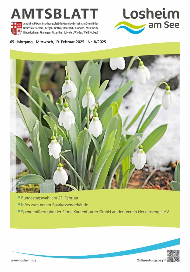 Amtliches Bekanntmachungsblatt der Gemeinde Losheim am See Titelblatt 08/2025