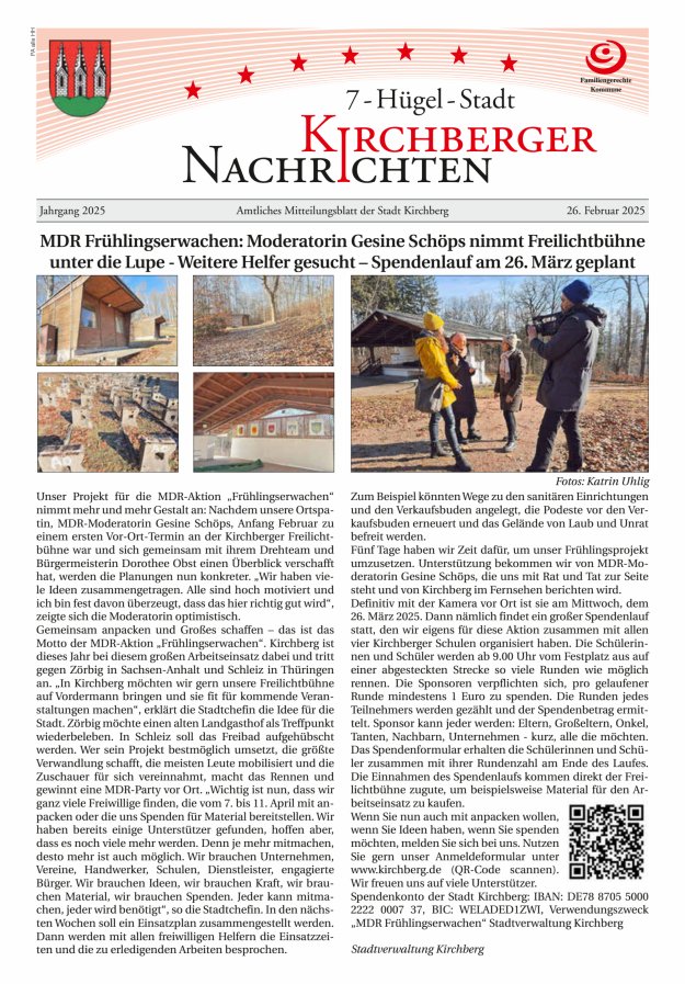 Kirchberger Nachrichten Titelblatt 02/2025