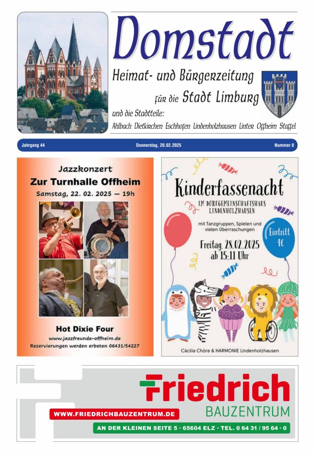 Domstadt - Heimat- und Bürgerzeitung für die Stadt Limburg Titelblatt 08/2025