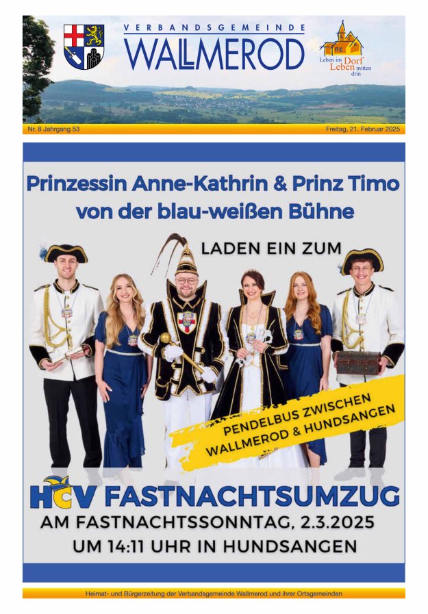Wir über uns - Verbandsgemeinde Wallmerod Titelblatt 08/2025