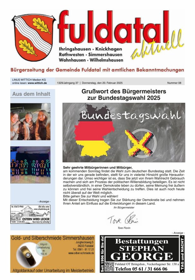 Fuldatal aktuell Titelblatt 08/2025