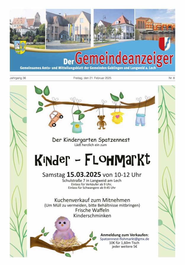 Der Gemeindeanzeiger - Gablingen Langweid Titelblatt 08/2025