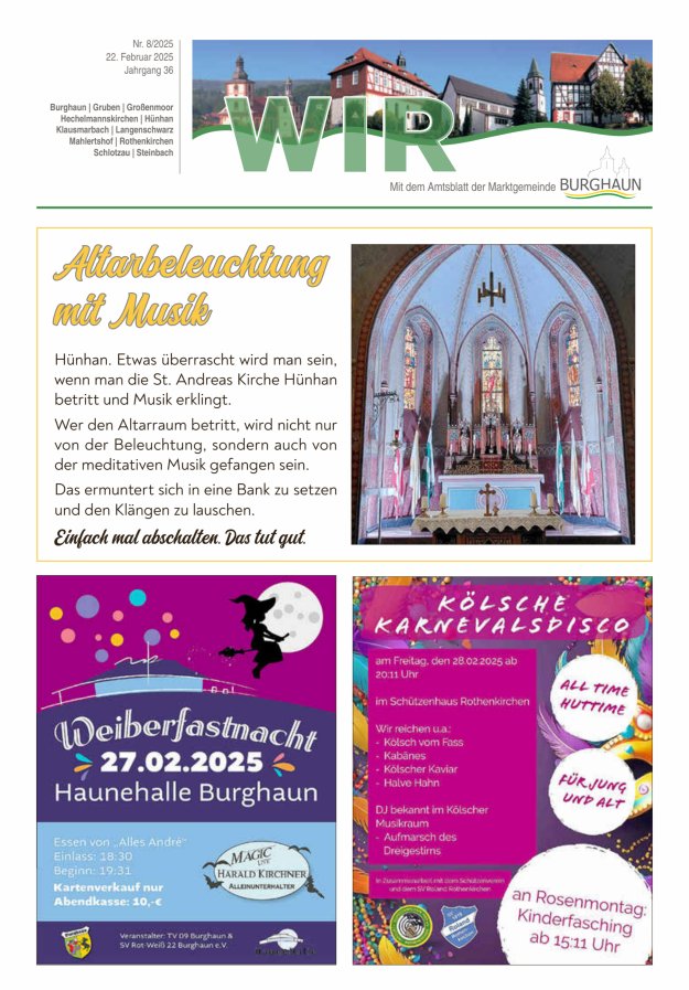 WIR - mit Amtsblatt der Marktgemeinde Burghaun Titelblatt 08/2025