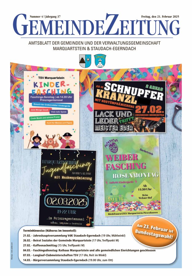 Marquartsteiner und Staudach-Egerndacher Nachrichten Titelblatt 04/2025