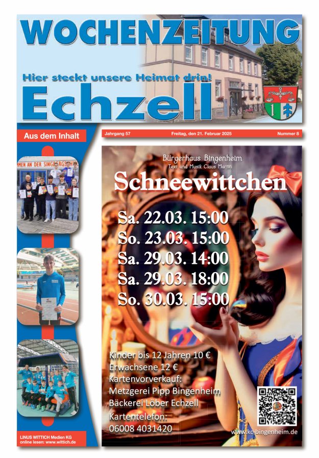 Wochenzeitung für die Gemeinde Echzell Titelblatt 08/2025