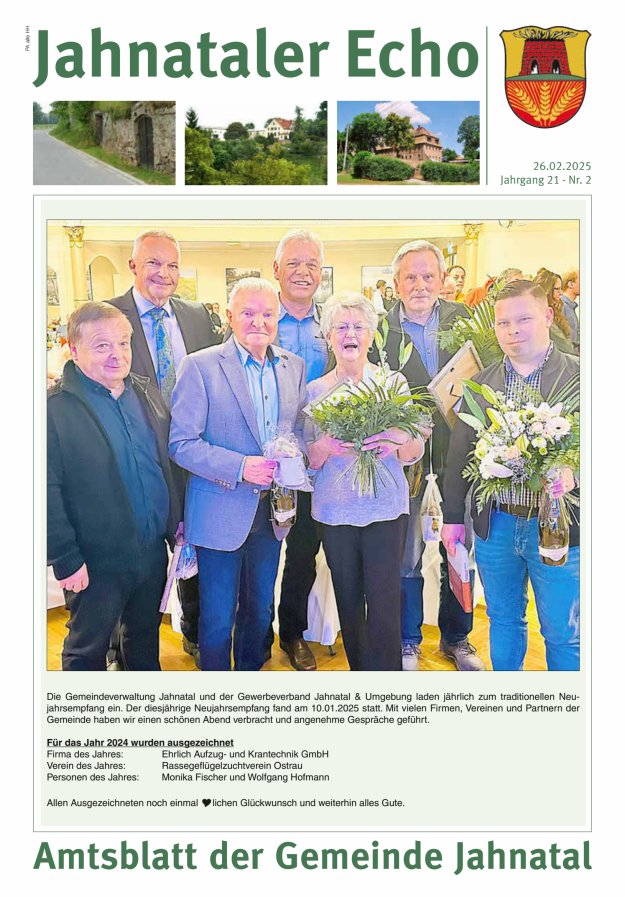 Jahnataler Echo - Amtsblatt der Gemeinde Jahnatal Titelblatt 02/2025