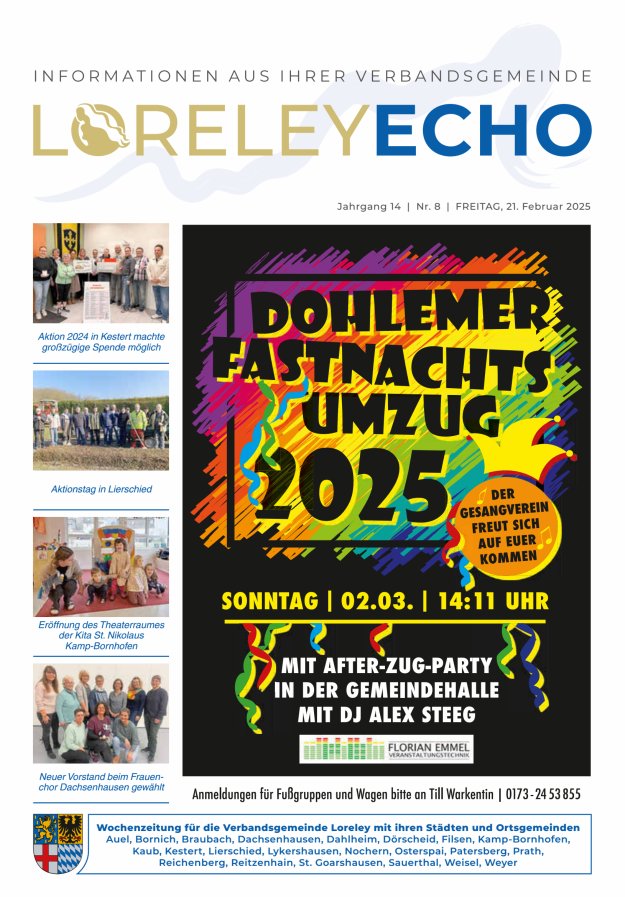 Loreley-Echo - Mitteilungsblatt der Verbandsgemeinde Loreley Titelblatt 08/2025